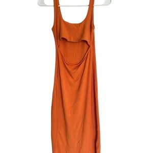 Forever 21 Orange Sleeveless Slip Dress
